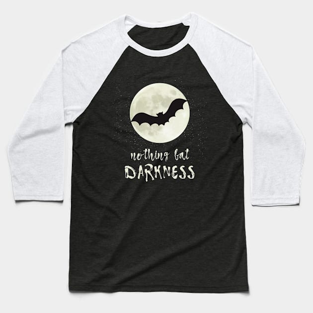 Halloween Saying with Bat Full Moon Horror Baseball T-Shirt by Inogitna Designs